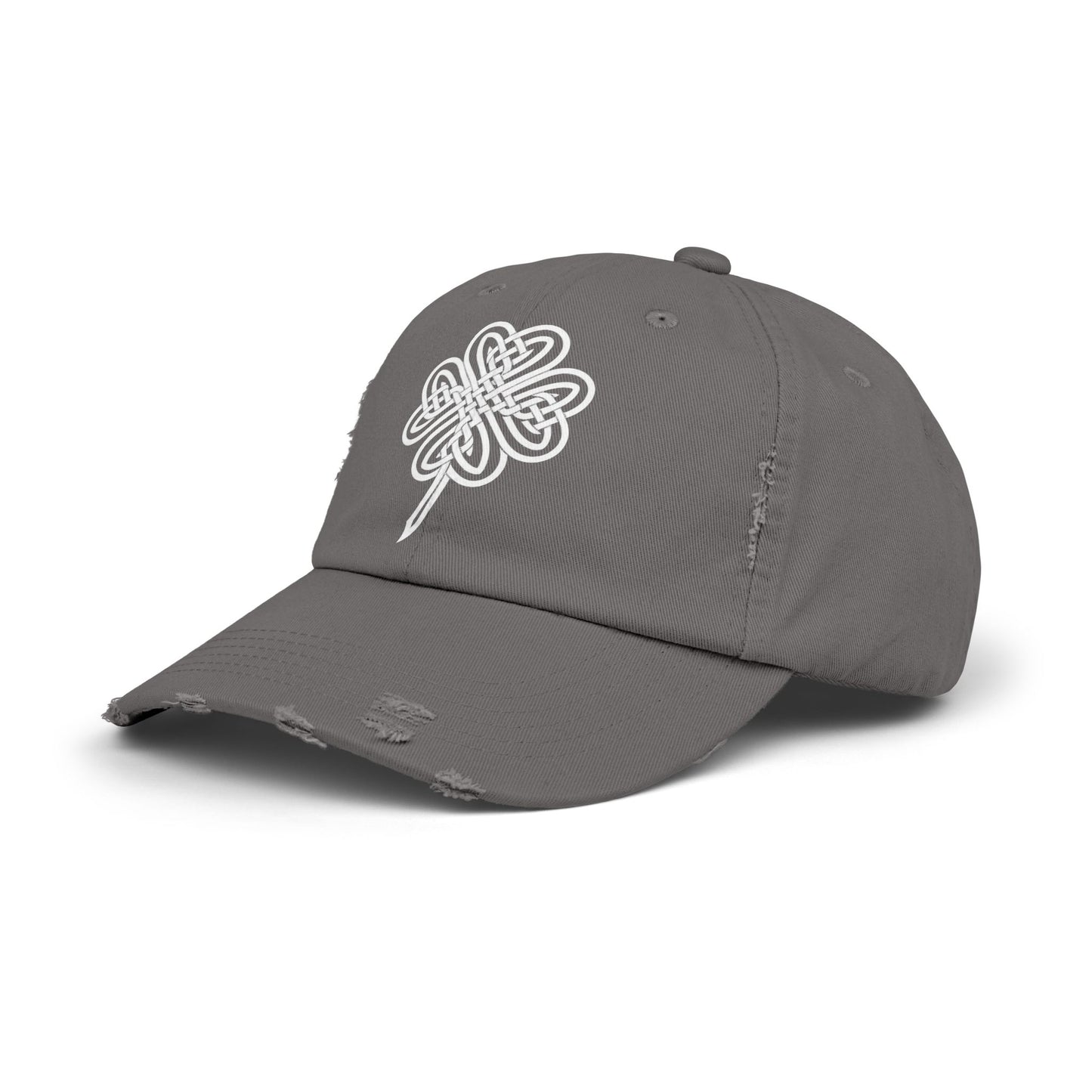 Celtic Knot Four-Leaf Clover Distressed Hat