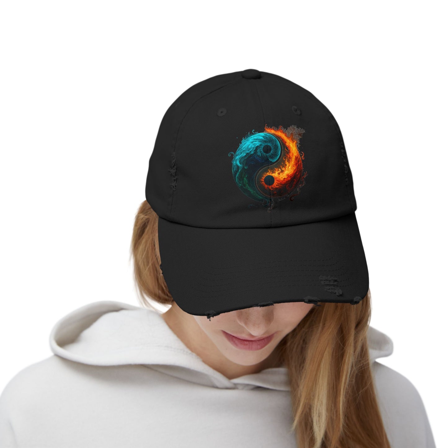 Yin Yang Distressed Hat