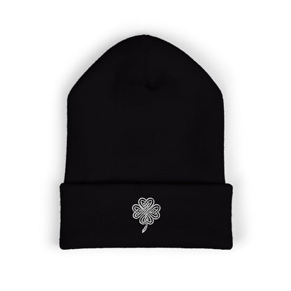 Celtic Knot Four Leaf Clover Cuffed Beanie