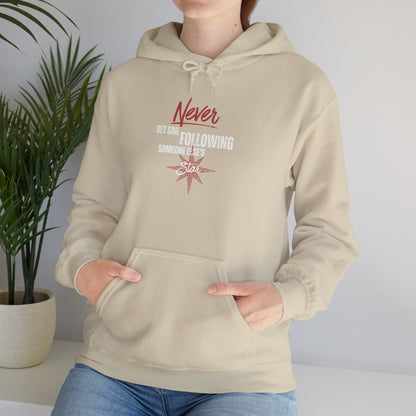 Never Set Sail Hoodie, White Text