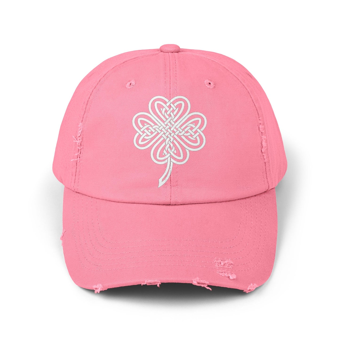 Celtic Knot Four-Leaf Clover Distressed Hat