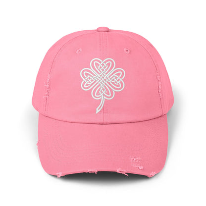 Celtic Knot Four-Leaf Clover Distressed Hat