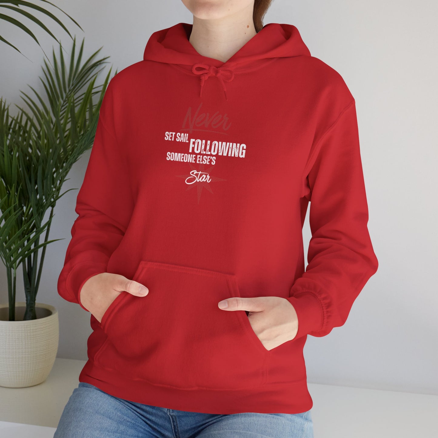 Never Set Sail Hoodie, White Text