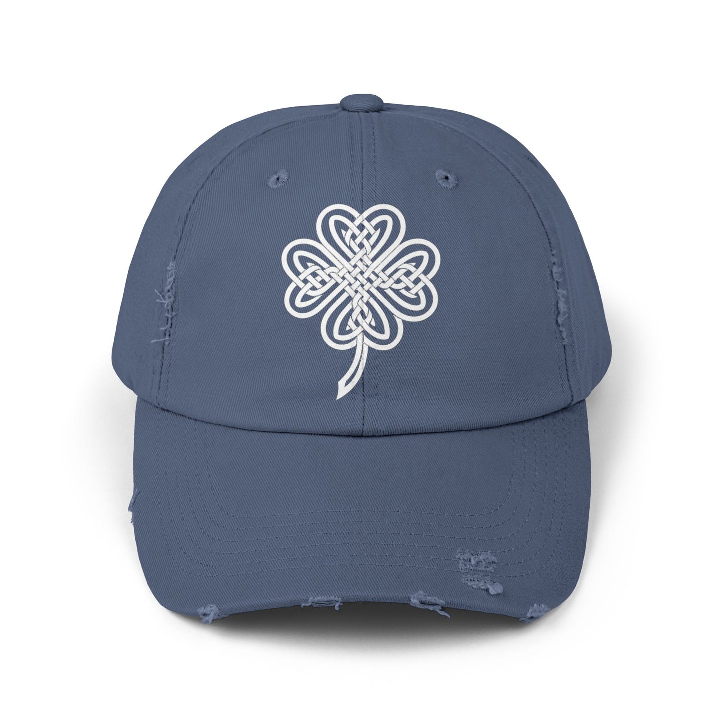 Celtic Knot Four-Leaf Clover Distressed Hat
