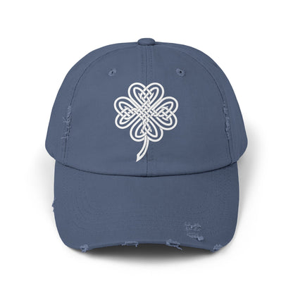 Celtic Knot Four-Leaf Clover Distressed Hat