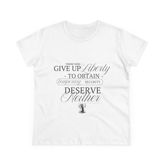 Liberty Women's Tee, Black Text