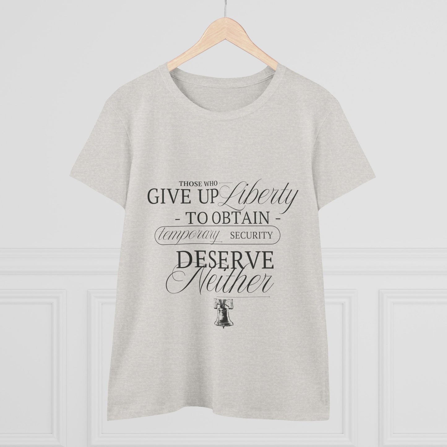 Liberty Women's Tee, Black Text