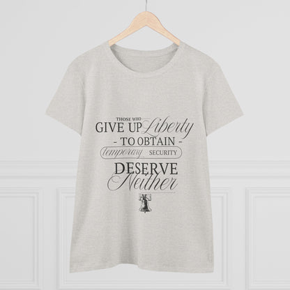 Liberty Women's Tee, Black Text