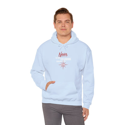 Never Set Sail Hoodie, White Text