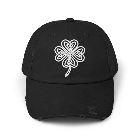 Celtic Knot Four-Leaf Clover Distressed Hat