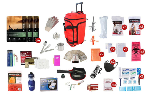 Deluxe Food Storage Survival Kit in a Rolling Bag