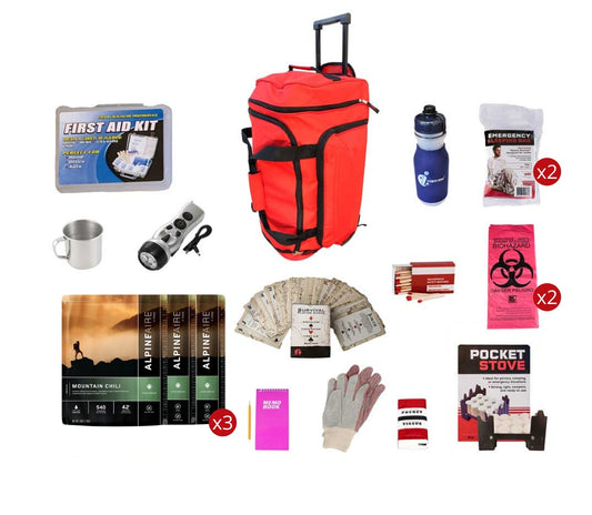 Food Storage Survival Kit in a Rolling Bag